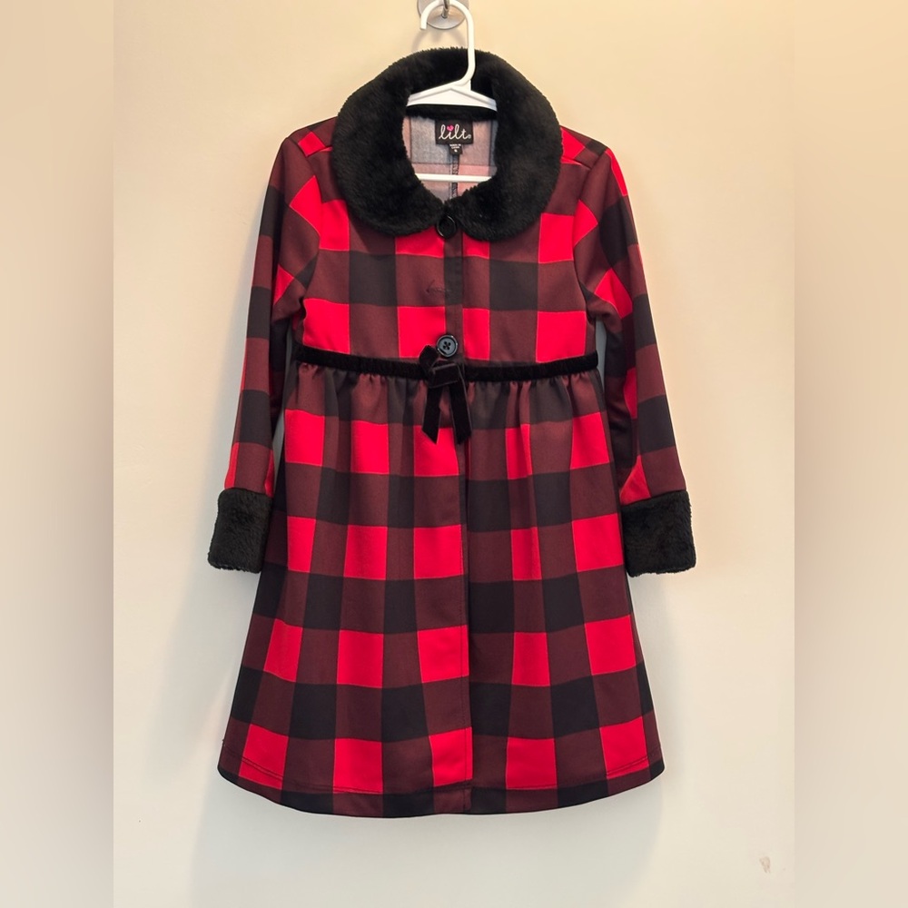Bundle (2) Hanna Andersson Black/ Red Dress & lilt Checked Black/Red Dress